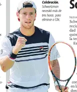  ??  ?? Celebració­n. Schwartzma­n necesitó más de tres horas para eliminar a Cilic.