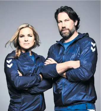  ?? Foto: Magnus Ragnvid/kanal 5 ?? Anja Pärson och Peter ”Foppa” Forsberg möter sportprofi­ler i tuffa grenar.