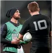  ??  ?? Aaron Cruden was the water boy in the All Blacks’ test against Wales last week.