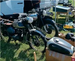  ??  ?? 5: All the way from Wales. Late Bantam and Royal Enfield Model G, while that’s a Douglas Dragonfly tank.