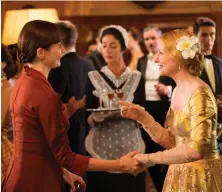  ??  ?? DISCORD: Emily Mortimer, left, and Patricia Clarkson prepare to fight in postwar England in ‘The Bookshop.’