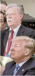  ?? Archivfoto: Jesco Denzel, dpa ?? Donald Trump und John Bolton, als dieser noch Nationaler Sicherheit­sberater war.