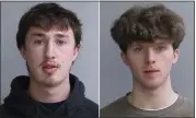  ?? COURTESY MONTGOMERY COUNTY DA’S OFFICE ?? Aidan Thomas Jarrett, 19, of Quakertown, left, and Evan Robert Buckman, 19, of Marlboroug­h Township, Montgomery County, have been charged with vehicular homicide in a Hatfield Township crash that killed a woman.