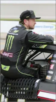  ?? BOB BRODBECK — THE ASSOCIATED PRESS ?? Kurt Busch watches the track to see if his qualifying will win the pole for Sunday’s NASCAR Cup Series auto race in Brooklyn, Mich., Friday. Busch won the pole.