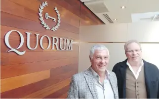  ??  ?? Peter Cosentini (left) and Guy Laporte, co-presidents of Groupe Quorum in Montreal.