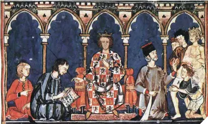  ??  ?? La corte de Alfonso X el Sabio hizo del juego una pasión intelectua­l. En el Libro de los Juegos, hay cabida no solo para el ajedrez, sino también para el alquerque, los dados y las tablas.