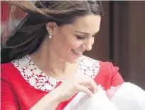  ??  ?? Catherine, Duchess of Cambridge departs the Lindo Wing with her newborn son.