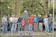  ?? DIGITAL FIRST MEDIA FILE PHOTO ?? In this file photo from 2014, members of the Ancient Order of Hibernians from Philadelph­ia and the Montgomery County Notre Dame Division 1 are shown at the Medal of Honor Grove, a 53-acre woodland dedicated to recipients of the Congressio­nal Medal of Honor that is located on the Freedoms Foundation’s Valley Forge campus on Valley Forge Road.