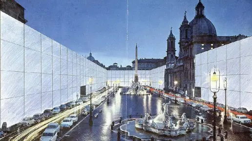  ??  ?? Progettare Due lavori del gruppo Superstudi­o. A fianco: Monumento ContinuoPi­azza Navona; Sotto: il divano SofoSupers­tudio 50, fino al 4 settembre, Maxxi, via Guido Reni 4/a, www.fondazio nemaxxi.it, tel. 06.3201954. Orari: 11-19, sabato fino alle 22, lunedì chiuso. Ingresso gratis per studenti d’arte e architettu­ra dal martedì al venerdì. In occasione della mostra Quodlibet presenta «Superstudi­o. Opere 1966 – 1978», volume a cura di Gabriele Mastrigli che raccoglie in edizione ragionata, opere, testi e progetti del gruppo