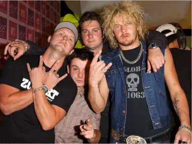  ??  ?? Matt Pritchard (far right) and the other members of Dirty Sanchez, from a time when a nice, long run was not high on the agenda; and (left) new life, new idea of enjoyment and achievemen­t