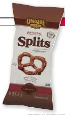  ?? COURTESY OF UNIQUE SNACKS ?? A bag of Splits has a fresh look now that its made under the flag of the newly rebranded Unique Snacks in Muhlenberg Township.