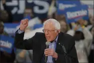  ?? GERALD HERBERT ?? Democratic presidenti­al candidate, Sen. Bernie Sanders, I-Vt., speaks at a campaign event in Myrtle Beach, S.C., Wednesday, Feb. 26, 2020.