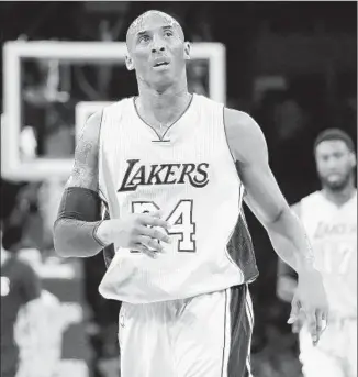  ?? Robert Gauthier
Los Angeles Times ?? KOBE BRYANT scored a season-high 38 points Tuesday night against the Timberwolv­es, something Lakers Coach Byron Scott couldn’t really appreciate until the next day.