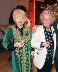  ??  ?? Holding pattern: Maggi Hambling with, from left, Tory Dennistoun, Juergen Teller and Sadie Coles; right, Covid Spring, 2020, by Maggi Hambling