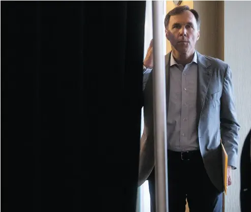  ?? DARRYL DYCK / THE CANADIAN PRESS ?? Finance Minister Bill Morneau at a Liberal caucus retreat in Kelowna this week.