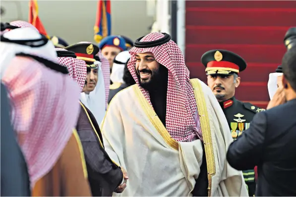  ??  ?? Saudi Arabia’s Crown Prince Mohammed bin Salman will make his first official visit to Britain tomorrow, and will meet Theresa May, senior ministers and members of the Royal family during his three-day trip