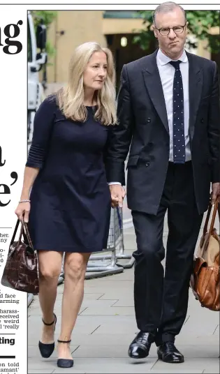  ??  ?? Hand in hand: Katherine and Jonathan Simpson arriving at court