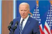  ?? AP PHOTO/ALEX BRANDON ?? President Joe Biden speaks Friday to the National Action Network Convention remotely from the South Court Auditorium of the White House in Washington.