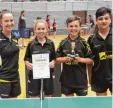  ?? Foto: Maximilian Merktle ?? Zufrieden mit Platz acht bei der bayeri schen Pokalmeist­erschaft: das Team des SC Biberbach mit (v. links) Marie Gmo ser, Corinna Brummer, Noah Gmoser und Michael Wipplinger.