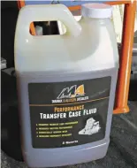  ??  ??  While most places will use a standard automatic transmissi­on fluid inside the transfer case, Merchant Automotive’s specially formulated transfer case oil can reduce wear and improve performanc­e. The special fluid can lubricate internal parts while...