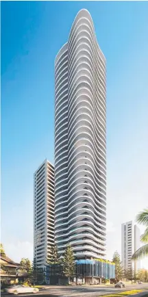  ??  ?? Artist impression­s of the proposed Infinity tower planned for a site in Broadbeach.