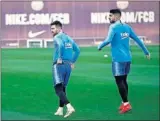  ??  ?? Tras entrenarse ayer en su Ciudad Deportiva, los de Valverde, con Messi al frente, viajarán hoy mismo a la capital. El 1-1 les obliga a jugar al ataque.