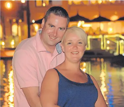  ??  ?? Debbie Stevenson, 37, formerly of Cardenden, and her husband Michael.