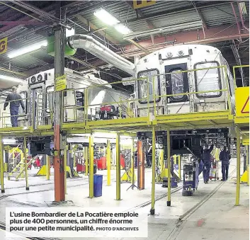  ?? PHOTO D’ARCHIVES ?? L’usine Bombardier de La Pocatière emploie plus de 400 personnes, un chiffre énorme pour une petite municipali­té.