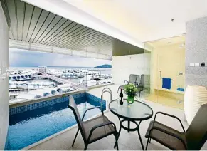  ??  ?? Pool view of the Sky Pool Villa at Lexis Hibiscus Port Dickson.