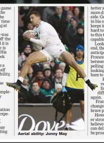  ??  ?? Aerial ability: Jonny May