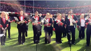  ??  ?? Lewis Merthyr Band at the Principali­ty Stadium