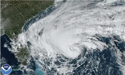  ?? Photograph: Noaa via AP ?? A satellite image shows Tropical Storm Nicole approachin­g the north-western Bahamas and Florida’s Atlantic coastline on Tuesday.