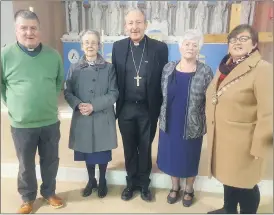  ?? (Pic: PJ English) ?? Fr Bobby Power, Sr Elsie Walsh, Bishop Cullinan, Sr Áine Power and Cllr Marie Murphy pictured following the Mass.