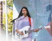  ?? Grace Li / The Chronicle ?? Los Angeles indie musician Sasami plays on the main stage at the 20th Street Block Party.