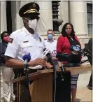  ?? KATHLEEN E. CAREY - MEDIANEWS GROUP ?? Delaware County Sheriff Jerry L. Sanders Jr. said the effort will create a better community as county council Vice Chairman Dr. Monica Taylor listens.