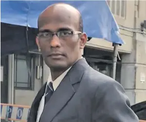  ?? Photo: Fonua Talei ?? Murder accused Imshad Izrar Ali, 38, outside the Suva Court House.