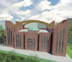  ??  ?? Il rendering che mostra come dovrebbe essere la moschea di Pisa: il progetto è già stato approvato dal Comune