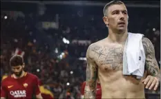  ??  ?? Roma’s Aleksandar Kolarov (right) reacts at the end of the Champions League semifinal second leg soccer match between Roma and Liverpool at the Olympic Stadium in Rome, on Wednesday. FABIO FRUSTACI/ ANSA VIA AP