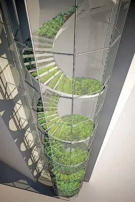  ?? Foto: Plantagon/Sweco ?? cómo quedarán los laterales del edificio con los vegetales creciendo en sus torres laterales/