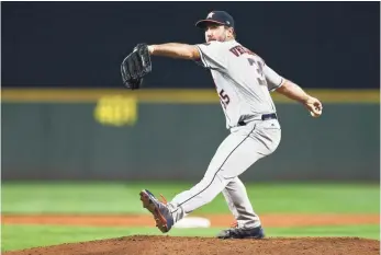  ?? JOE NICHOLSON, USA TODAY SPORTS ?? Justin Verlander got the win Tuesday in his Astros debut, allowing one run in six innings.