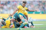  ?? EPA ?? Australia’s Will Genia in action against South Africa on Sunday.