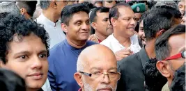  ?? ?? Sajith Premadasa marching with supporters on Wednesday in Colombo to stress the point that right to protest is part of democracy