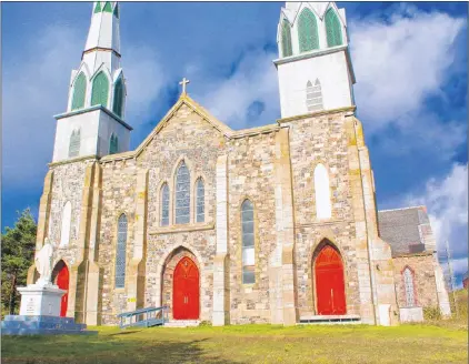  ?? CHRIS LEWIS/THE COMPASS ?? The Cathedral of Immaculate Conception can easily be viewed from nearly any part of Harbour Grace. The building has been unused for the last four years, and Brenda O’reilly and Craig Flynn intend to change that.