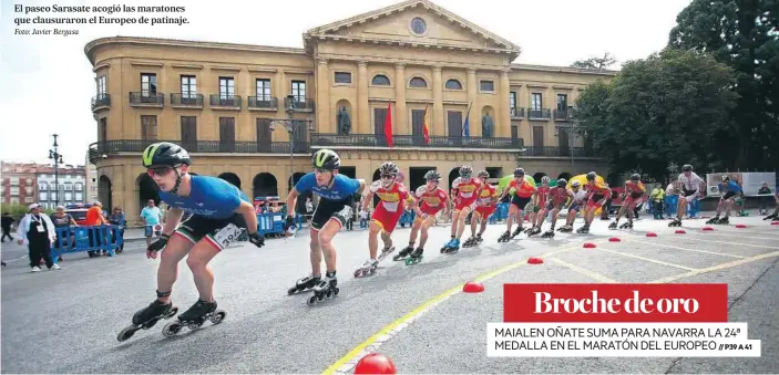  ?? Foto: Javier Bergasa ?? El paseo Sarasate acogió las maratones que clausuraro­n el Europeo de patinaje.