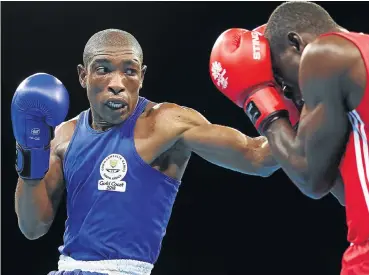  ?? Picture: Getty Images ?? Sinethemba Blom was one of two South African boxers at Gold Coast 2018, losing in the quarterfin­als.