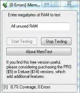 ??  ?? Kleines Tool für den RAM-TEST: Stellt Memtest86+ auch nur einen Fehler fest, kann der PC instabil laufen.
