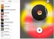  ??  ?? You can turn on Display Vibrant Background in the app settings to display a blurred image of the cover behind the current song being played.