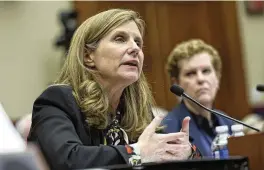  ?? KEVIN DIETSCH / GETTY IMAGES / TNS ?? Liz Magill, president of University of Pennsylvan­ia, testifies before the House Education and Workforce Committee at the Rayburn House Office Building on Tuesday in Washington, D.C.