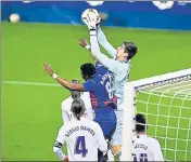  ??  ?? Real Madrid's keeper Thibaut Courtois in action during their La Liga match against Eibar, at Ipurua stadium on Sunday.