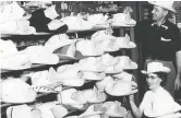  ??  ?? In 1955, hat cleaning was a bustling business, as Alma Hight and Jack Neuss found out. Although it’s not the industry it used to be, cowpokes all know that a clean hat makes a better impression.